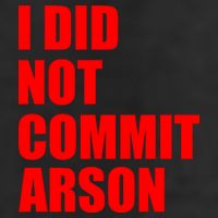 I Did Not Commit Arson Red Logo 25L Jumbo Tote