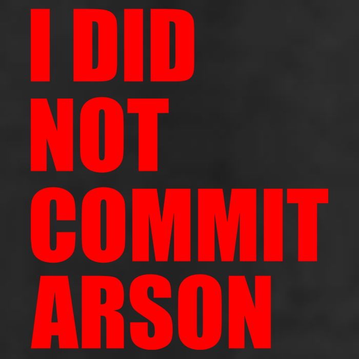 I Did Not Commit Arson Red Logo 25L Jumbo Tote