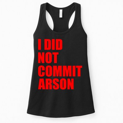 I Did Not Commit Arson Red Logo Womens Tank Top