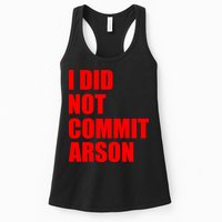 I Did Not Commit Arson Red Logo Womens Tank Top
