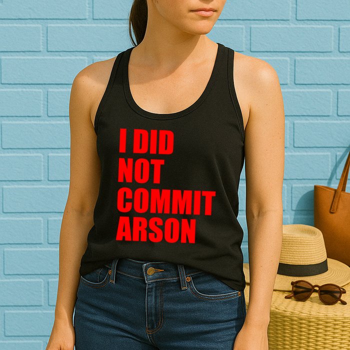 I Did Not Commit Arson Red Logo Womens Tank Top