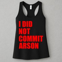 I Did Not Commit Arson Red Logo Womens Tank Top