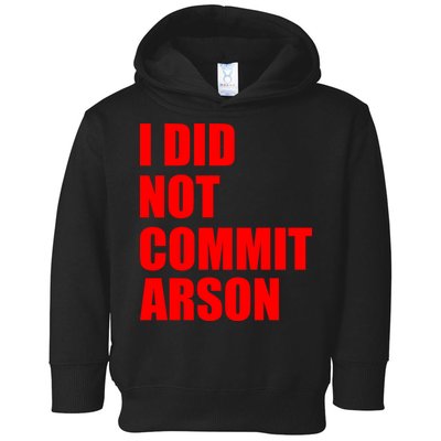 I Did Not Commit Arson Red Logo Toddler Hoodie