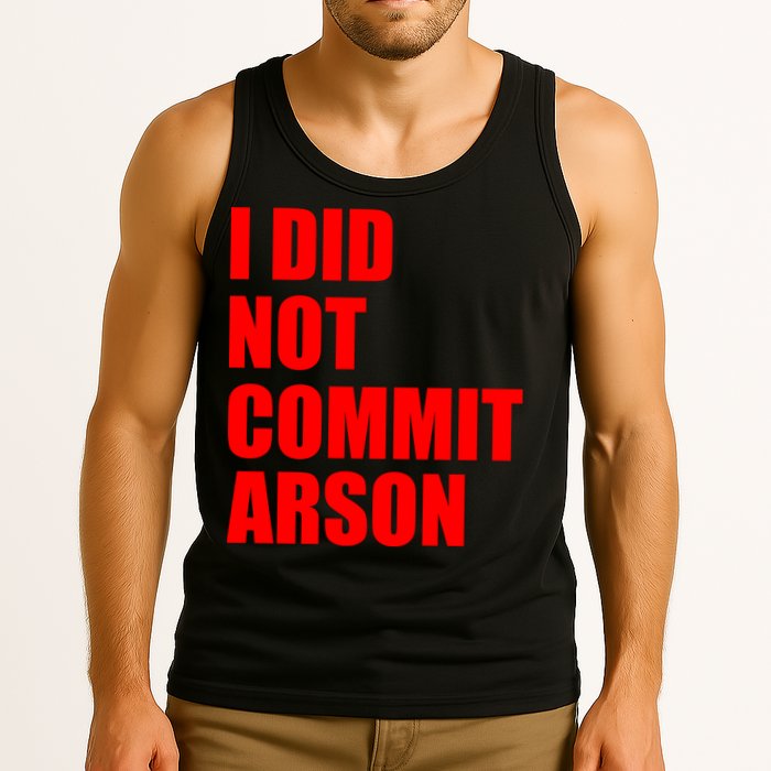 I Did Not Commit Arson Red Logo Tank Top
