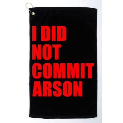 I Did Not Commit Arson Red Logo Golf Towel
