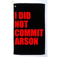 I Did Not Commit Arson Red Logo Golf Towel