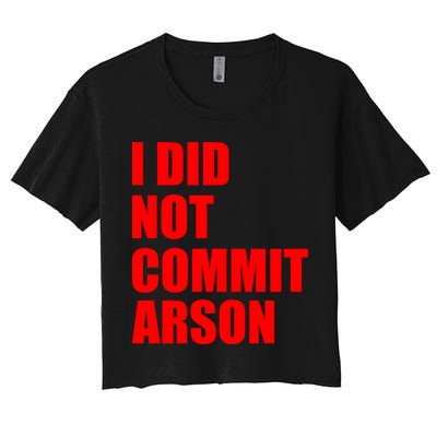 I Did Not Commit Arson Red Logo Crop Top
