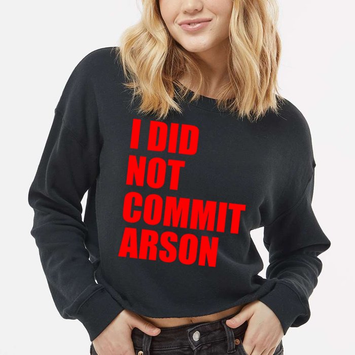 I Did Not Commit Arson Red Logo Cropped Pullover Crew