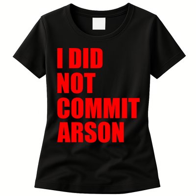 I Did Not Commit Arson Red Logo Womens T-Shirt