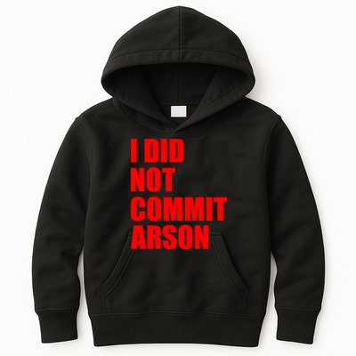 I Did Not Commit Arson Red Logo Kids Hoodie