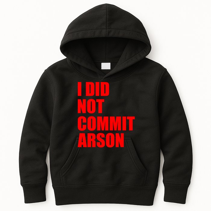 I Did Not Commit Arson Red Logo Kids Hoodie