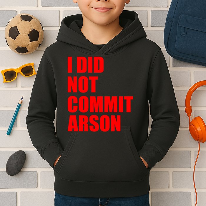 I Did Not Commit Arson Red Logo Kids Hoodie
