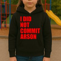 I Did Not Commit Arson Red Logo Kids Hoodie