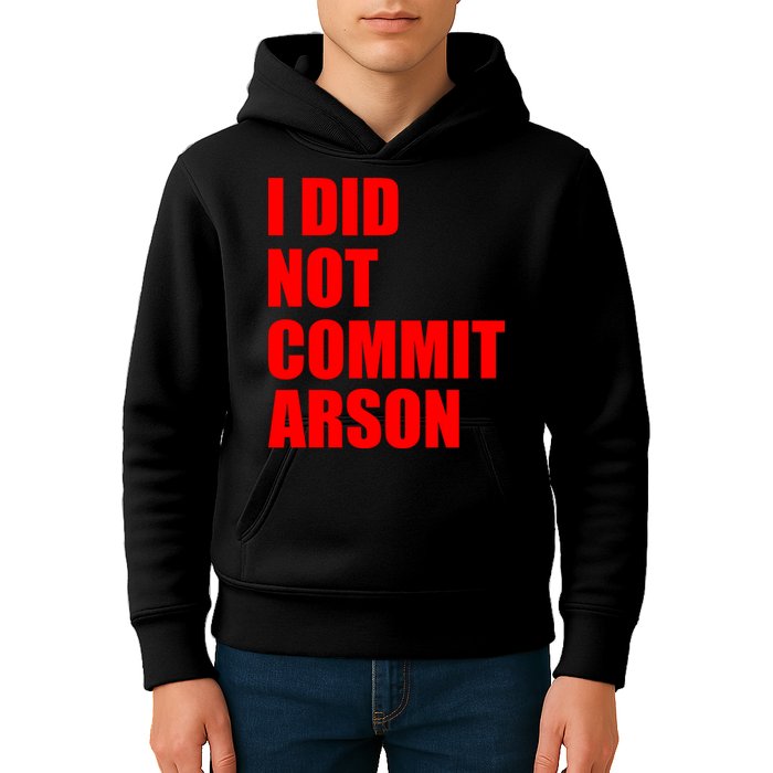 I Did Not Commit Arson Red Logo Kids Hoodie