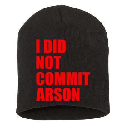 I Did Not Commit Arson Red Logo Short Acrylic Beanie