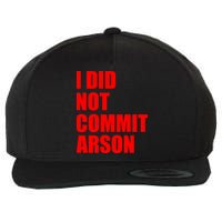 I Did Not Commit Arson Red Logo Wool Snapback Cap