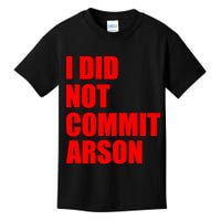 I Did Not Commit Arson Red Logo Kids T-Shirt