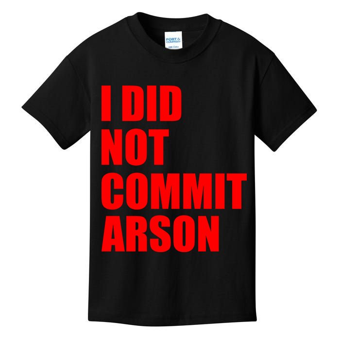 I Did Not Commit Arson Red Logo Kids T-Shirt