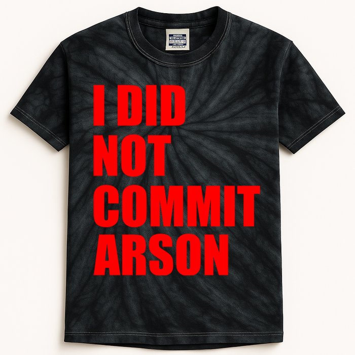 I Did Not Commit Arson Red Logo Kids Tie-Dye T-Shirt