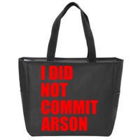 I Did Not Commit Arson Red Logo Zip Tote Bag