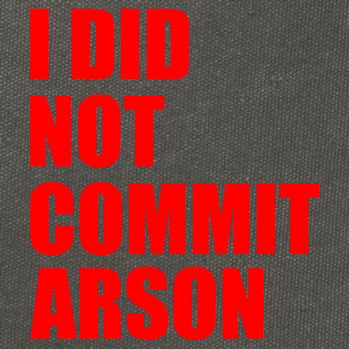 I Did Not Commit Arson Red Logo Cotton Canvas Backpack