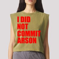 I Did Not Commit Arson Red Logo Garment-Dyed Women's Muscle Tee