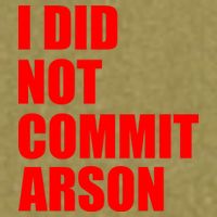 I Did Not Commit Arson Red Logo Garment-Dyed Women's Muscle Tee