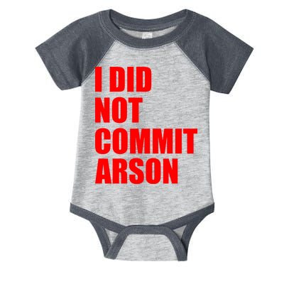 I Did Not Commit Arson Red Logo Infant Baby Jersey Bodysuit