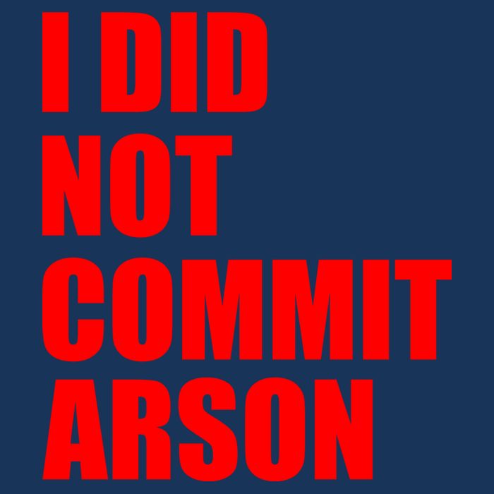 I Did Not Commit Arson Red Logo Infant Baby Jersey Bodysuit