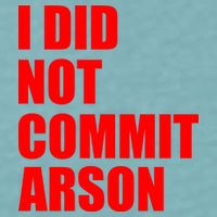 I Did Not Commit Arson Red Logo Sueded Cloud Jersey T-Shirt