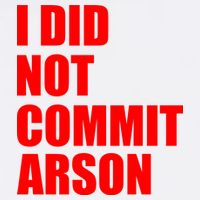 I Did Not Commit Arson Red Logo Garment-Dyed Sweatshirt
