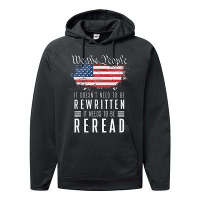 It Doesn't Need To Be Rewritten It Needs To Be Reread Performance Fleece Hoodie