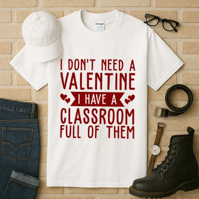 I Dont Need A Valentine I Have A Classroom Full Of Them Teacher Tall T-Shirt