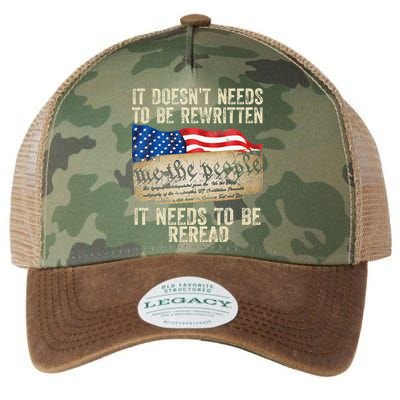 It Doesnt Need To Be Rewritten Constitution Flag Usa Legacy Tie Dye Trucker Hat
