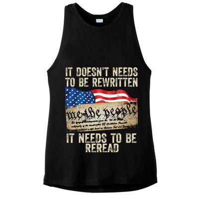 It Doesnt Need To Be Rewritten Constitution Flag Usa Ladies PosiCharge Tri-Blend Wicking Tank
