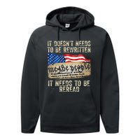 It Doesnt Need To Be Rewritten Constitution Flag Usa Performance Fleece Hoodie