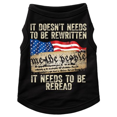 It Doesnt Need To Be Rewritten Constitution Flag Usa Doggie Tank