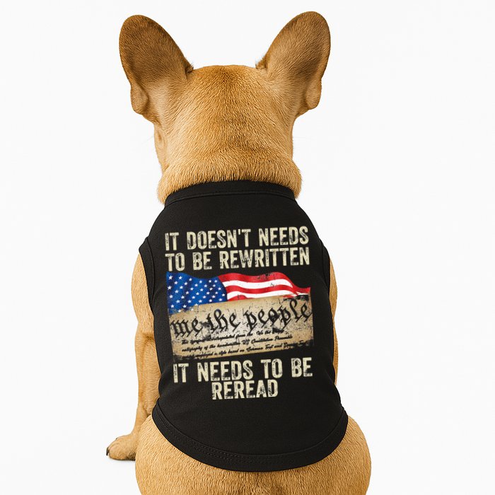 It Doesnt Need To Be Rewritten Constitution Flag Usa Doggie Tank