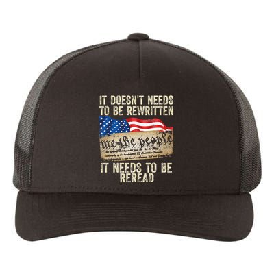 It Doesnt Need To Be Rewritten Constitution Flag Usa Yupoong Adult 5-Panel Trucker Hat