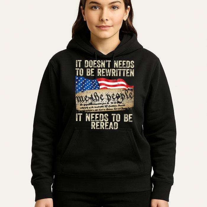 It Doesnt Need To Be Rewritten Constitution Flag Usa Hoodie