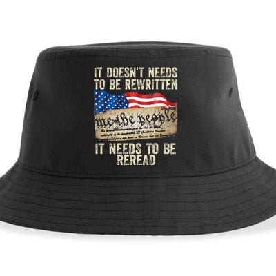 It Doesnt Need To Be Rewritten Constitution Flag Usa Sustainable Bucket Hat