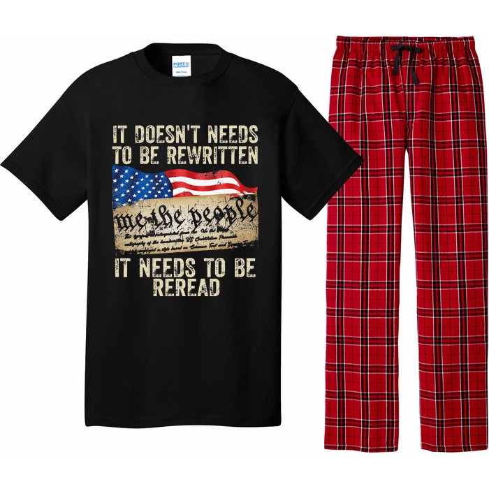 It Doesnt Need To Be Rewritten Constitution Flag Usa Pajama Set