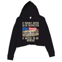 It Doesnt Need To Be Rewritten Constitution Flag Usa Crop Fleece Hoodie