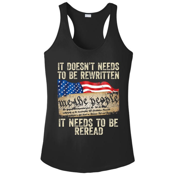 It Doesnt Need To Be Rewritten Constitution Flag Usa Ladies PosiCharge Competitor Racerback Tank