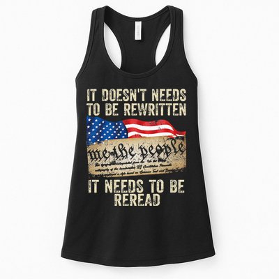 It Doesnt Need To Be Rewritten Constitution Flag Usa Womens Tank Top
