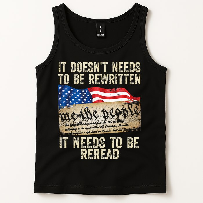 It Doesnt Need To Be Rewritten Constitution Flag Usa Tank Top