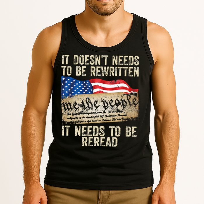 It Doesnt Need To Be Rewritten Constitution Flag Usa Tank Top
