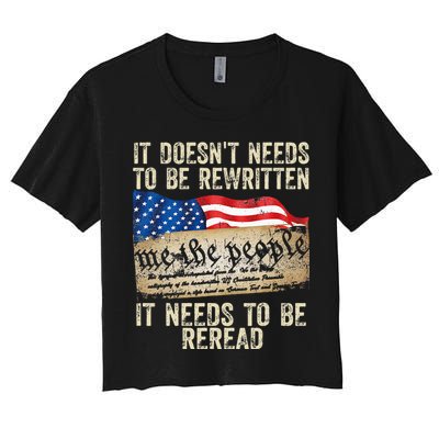 It Doesnt Need To Be Rewritten Constitution Flag Usa Crop Top