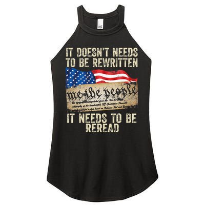 It Doesnt Need To Be Rewritten Constitution Flag Usa Women's Perfect Tri Rocker Tank