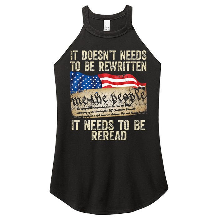 It Doesnt Need To Be Rewritten Constitution Flag Usa Women's Perfect Tri Rocker Tank